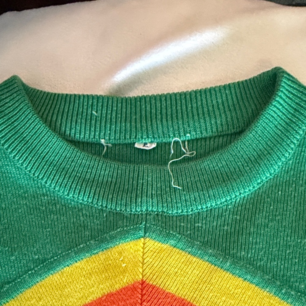Vintage! Made in British Crown Colony of Hong Kong Green Crewneck Sweater - Picture 2 of 8